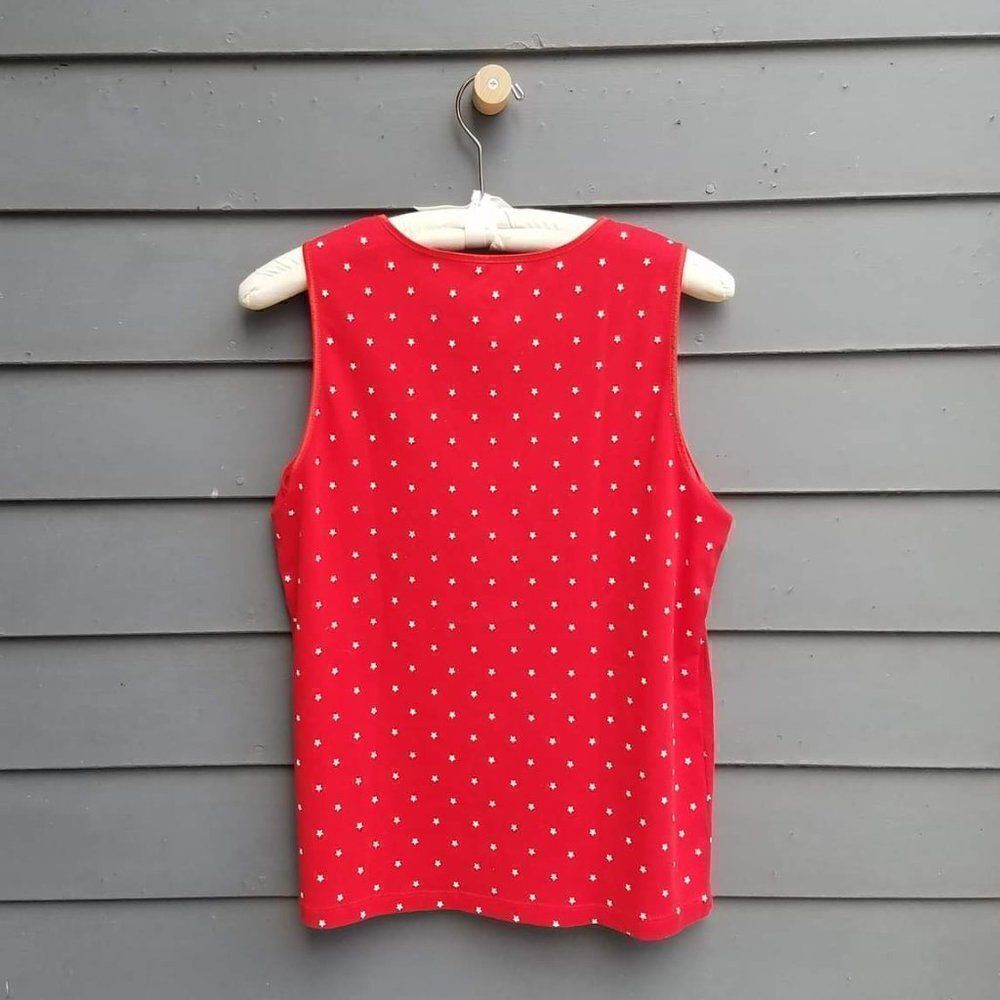 Christopher & Banks Red & White Stars Cotton Shell - Large - Picture 2 of 3